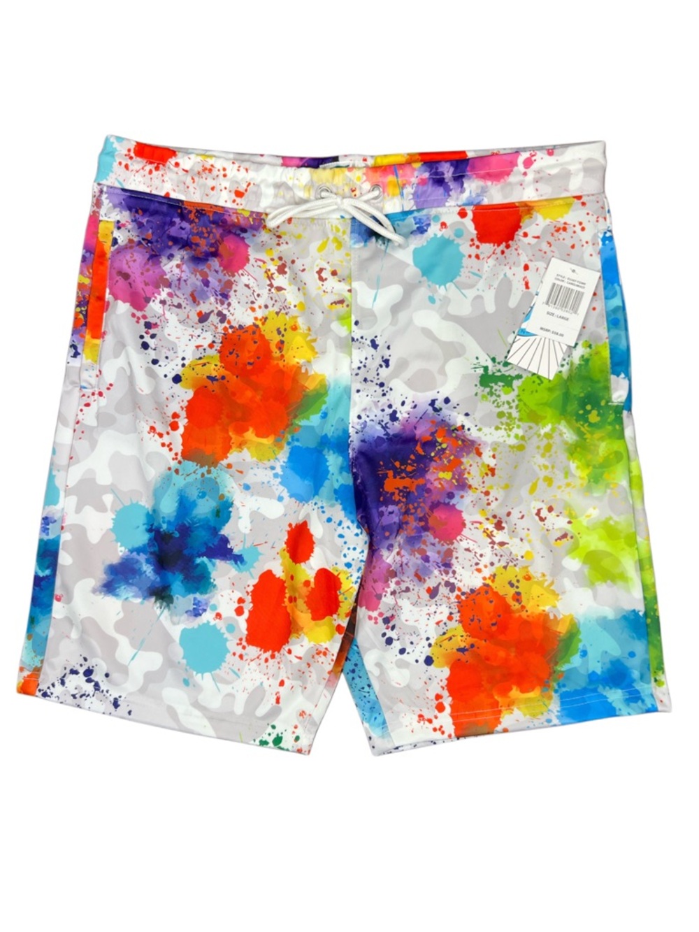 NWT Fresh Prints of Bel-Air by Drill Clothing Paint Splatter Camo Shorts Large
